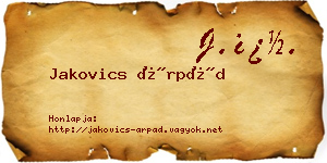 Jakovics Árpád névjegykártya